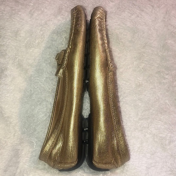 RALPH LAUREN (CARLEY) LEATHER LIZARD PRINT FLAT MOCCASIN DRIVERS 🤩 - Picture 4 of 12